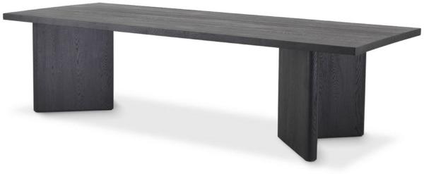 Casa Padrino Luxus Massivholz Esstisch Schwarz 280 x 110,5 x H. 76 cm - Rechteckiger Eichenholz Küchentisch - Luxus Massivholz Esszimmer Möbel