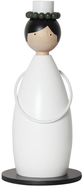 Dekoleuchte -Lucia Classic', Mädchen mit Kranz, Holz, weiß 26cm