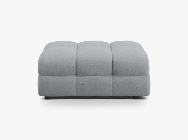 Micadoni Hocker Kendal 1-Sitzer Strukturierter Stoff Platinum