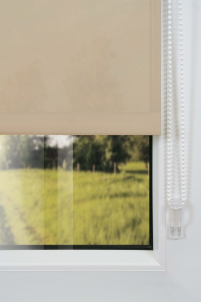 ondeco Klemmrollos ohne Bohren, Sichtschutz Rollo Fenster innen und Tür mit Klemmträger, Seitenzugrollo Lichtdurchlässig Blickdicht Sonnenschutz Trend - Sand - 100x150 cm Bild 4