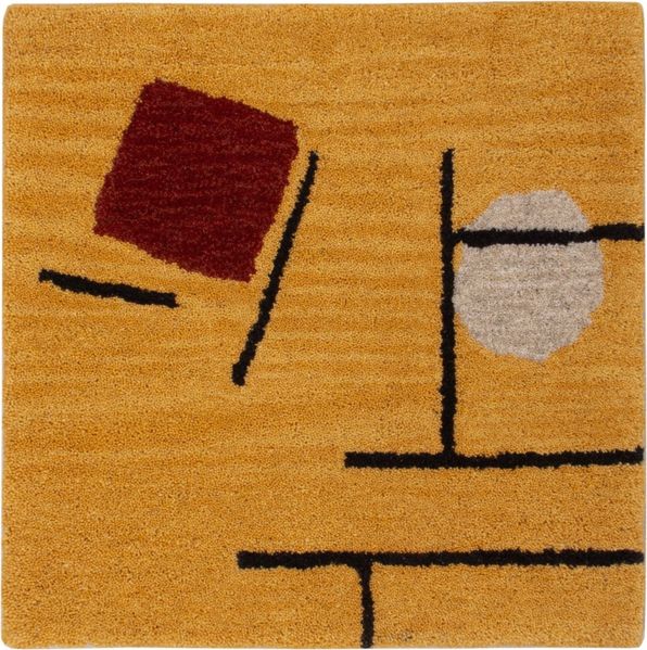 Wollteppich quadratisch - 47 x 47 cm - gold
