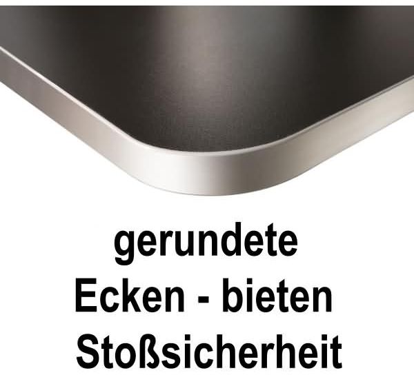 Kerkmann Schreibtisch Prime 180x80x75 cm m. Anbautisch 100x60 cm 4 Bein-Gestell alusilber Anthrazit Bild 2