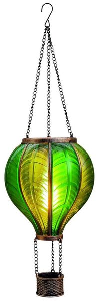 Coen Bakker LED Solarleuchte Hot Air Balloon, LED, amberfarben, Hängeleuchte Heißluftballon grün 20 LEDs 15x25 cm
