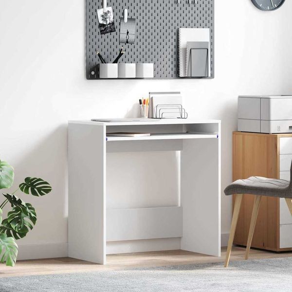 vidaXL Schreibtisch mit Speicher Weiß 77,5 x 43 x 79 cm Holzwerkstoff 869514