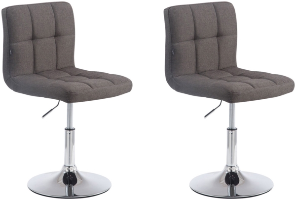 CLP 2er Set Lounger Palma V2 Stoff Lounger höhenverstellbar und drehbar, dunkelgrau