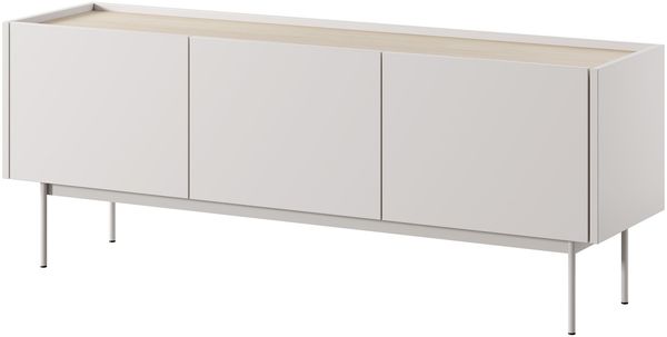 Bettso 'COLOR' RTV-Schrank mit überstehender Kante, Holzwerkstoff Kaschmir, 55x37x144 cm
