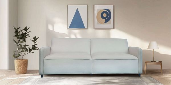 Dorel Home 3-Sitzer Allie Curved Schlafsofa 209 cm, Bettfunktion (110/190), verstellbare Rückenlehne, Cord u. Velours