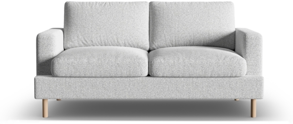 Micadoni Sofa Aliya 2-Sitzer Strukturierter Stoff Hellgrau Melange