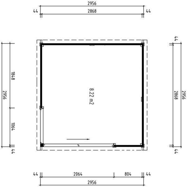 Fjordholz Gartenhaus Modell Amrum-1 Lichtgrau Bild 2