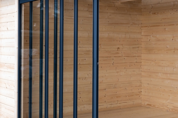 Fjordholz Gartenhaus Modell Amrum-1 Lichtgrau Bild 3