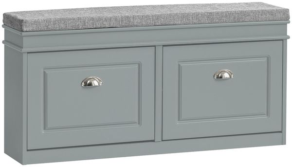SoBuy FSR64-HG Schuhbank, MDF, Lackiert, Grau, 104 x 51 x 24 cm