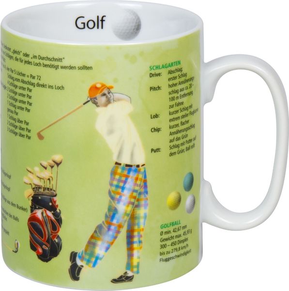 KÖNITZ 1113303029 Wissensbecher GOLF 460 ml aus Porzellan / Motivbecher