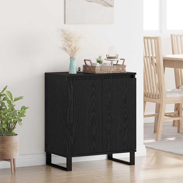 vidaXL Sideboard Schwarz Eichen-Optik 60 x 35 x 70 cm Holzwerkstoff 882603