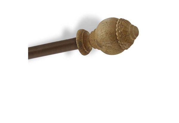 Mirabeau Gardinenstange Gardinenstange Trangé antikbraun, Ø 50 mm, Eisen, Knauf: Mangoholz (mangifera indica), Mangoholz (mangifera indica)