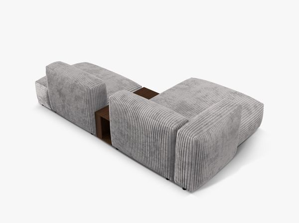 Micadoni Ecksofa Martina 2-Sitzer mit Couchtisch Links Kord Hellgrau Bild 4