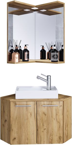 VCM Badmöbel Waschtisch Vilosa 917884 Honig-Eiche H. 95 x B. 50 x T. 50 cm