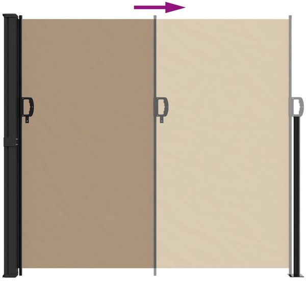 vidaXL Seitenmarkise Ausziehbar Taupe 180x500 cm 4004454 Bild 5