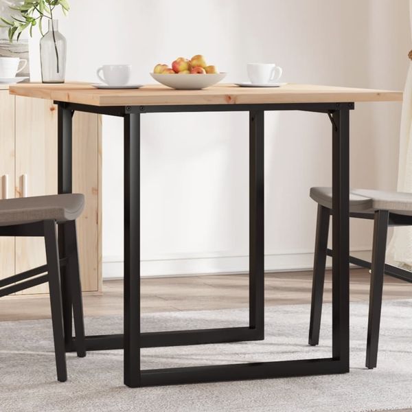 vidaXL Esstisch O-Gestell 90x90x75,5 Massivholz Kiefer und Stahl 3282740