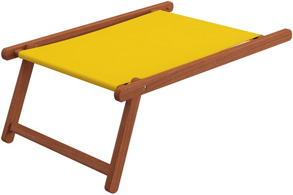 Liegestuhl gelb Fußablage u Kissen Deckchair klappbar Sonnenliege Holz Gartenliege 10-302 F KD Bild 9