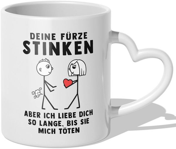 22Feels Tasse Deine Fürze Stinken Männer Jahrestag Geschenk Hochzeitstag Valentinsta, Keramik, Made In Germany, Spülmaschinenfest, Herzhenkel