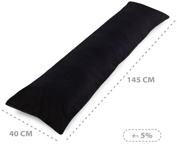Totsy Baby Seitenschläferkissen mit Bezug Velvet 40x145 cm - Komfortkissen Schlafkissen Seitenschläfer Body Pillow Seitenschlafkissen Black Bild 2