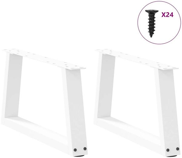 vidaXL Couchtischbeine V-Form 2 Stück Weiß 60x(30-31,3) cm Stahl 4012533 Bild 3