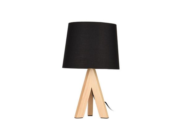 Tischlampe mit Holzbeinen, H. 29 cm