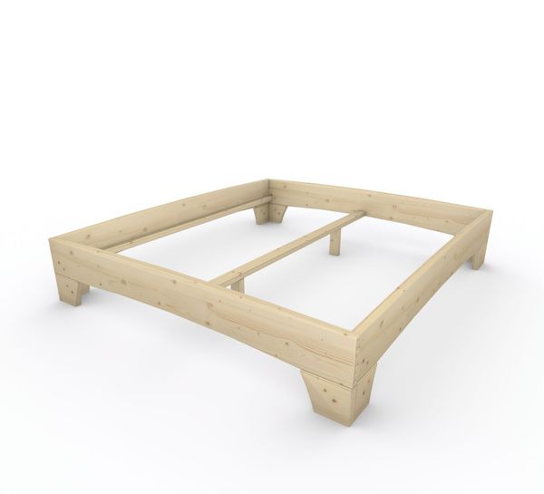 Holzbett (Fichte) "Rosi" 180 x 200 cm 38 cm ohne Kopfteil Massivholzbett Bett