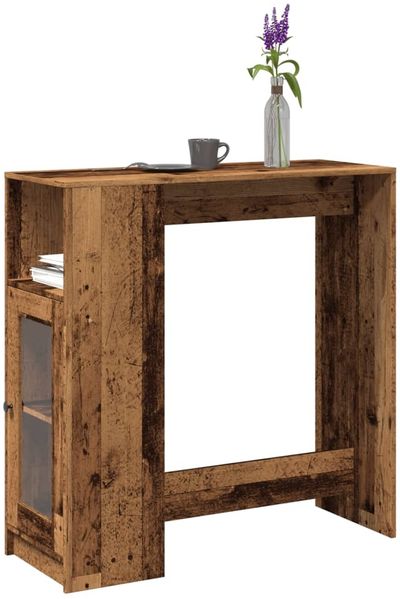 Bartisch, Stehtisch, Bistrotisch mit Regal Altholz-Optik 101 x 40 x 103,5 cm Holzwerkstoff
