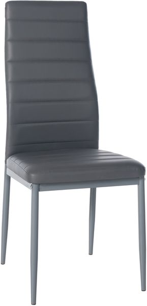 Esszimmerstuhl HADOR - Kunstleder Grau 41.5x40x99 cm | Essstühle Esszimmerstühle Küchenstühle Wohnzimmerstühle