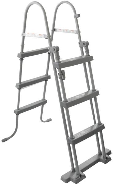 Bestway Poolleiter, für Pools bis 107 cm Höhe, Metall/Kunststoff Grau, 100 x 71,5 x 150 cm