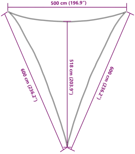 vidaXL Sonnensegel 160 g/m² Schwarz 5x6x6 m HDPE 311758 Bild 10