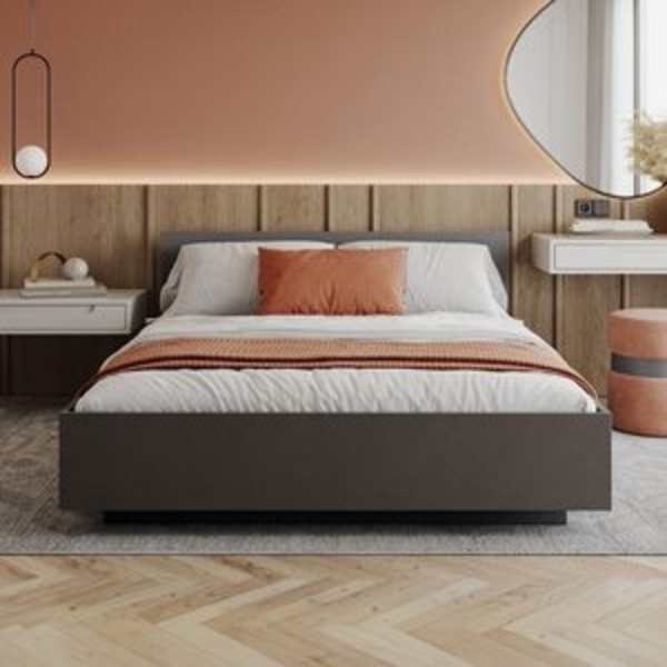 FDM Stauraumbett Bett Stauraumbett PERU Bettgestell 90x200, 140x200 & weitere Größen (verfügbar 90x200 120x200 140x200 160x200 180x200cm, Bettrahmen, Bett, mit großen Kopfteil, mit Bettkasten zum aufklappen), mit/ohne Matratze Bild 6