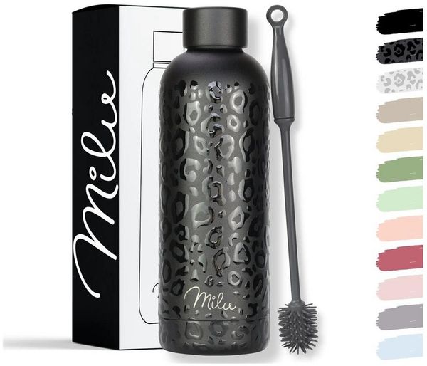 Milu Isolierflasche Isolierflasche aus Edelstahl mit Trageschlaufe, Thermosflasche auslaufsicher
