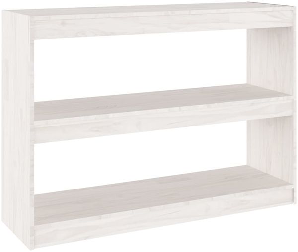 Bücherregal | Standregal Raumteiler Weiß 100x30x71,5 cm Massivholz Kiefer