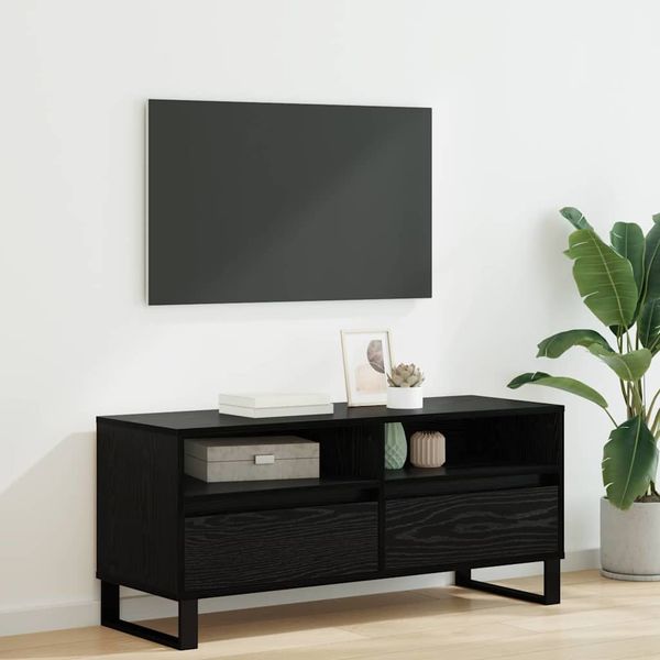 vidaXL TV-Schränk Schwarz Eichen-Optik 100 x 34,5 x 44,5 cm 881788