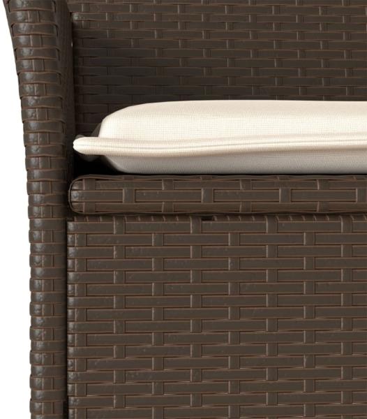 vidaXL 3-tlg. Bistro-Set, mit Kissen, Braun Poly Rattan und Glas, Ø 60x75 cm Bild 7