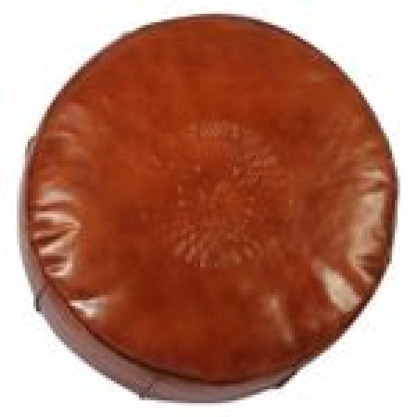 Marokkanisches Leder Sitzkissen Asli Karamel