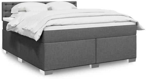 vidaXL Boxspringbett mit Matratze Dunkelgrau 180x200 cm Stoff 3288282