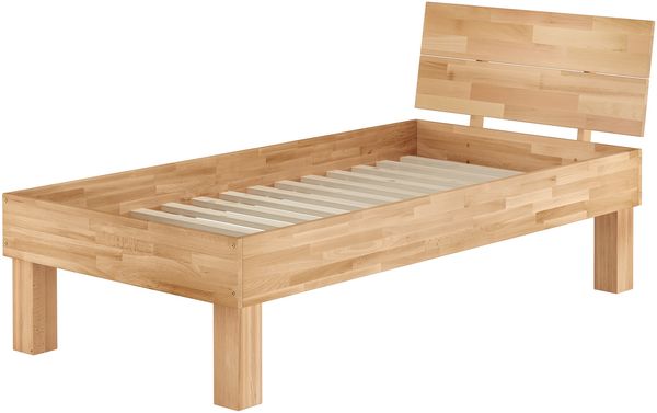 Massivholzbett extra stabil 100x220 hohes Seniorenbett Gästebett Zubehör wählbar V-60.81-10-220Rollrost inkl.