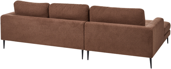 Ecksofa 3-Sitzer FLAM Bouclé Braun rechtsseitig Bild 5
