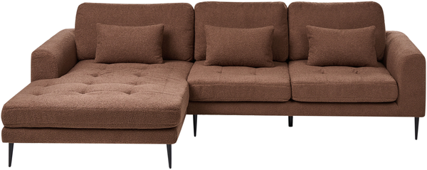 Ecksofa 3-Sitzer FLAM Bouclé Braun rechtsseitig Bild 4