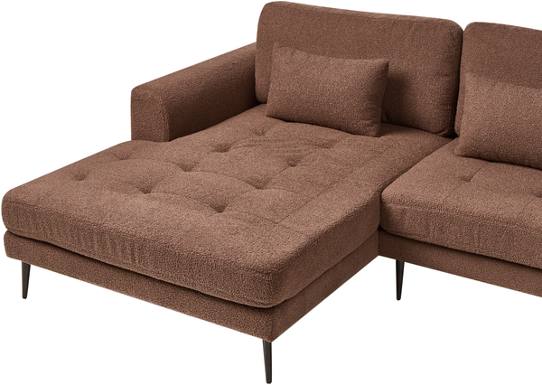 Ecksofa 3-Sitzer FLAM Bouclé Braun rechtsseitig Bild 6