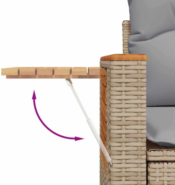 vidaXL Garten-Sofa-Set mit Kissen 8 pcs Beige und Hellgrau 3363177 Bild 9