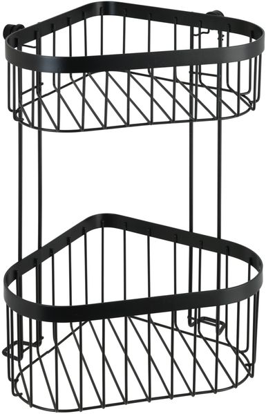 WENKO CLASSIC PLUS Dusch Eckablage, Schwarz, 2 Etagen