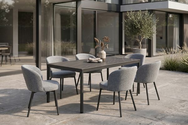 KAWOLA Gartenmöbel Set INDUS 7-tlg. Aluminium grau x x cm