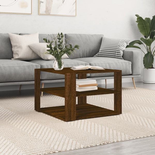 vidaXL Couchtisch Braun Eichen-Optik 58x58x40 cm Holzwerkstoff 834256