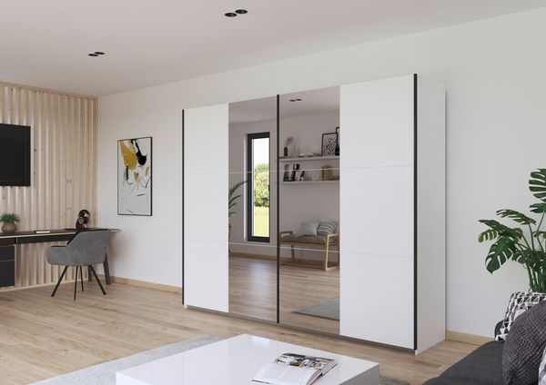 rauch Schwebetürenschrank Kleiderschrank Drehtürenschrank Schrank Garderobe KRONACH TOPSELLER (in 3 Ausstattungen BASIC/CLASSIC/PREMIUM, Breiten 131/175/218/261 cm) optional ohne, mit 1 oder 2 Spiegel, viel Stauraum MADE IN GERMANY