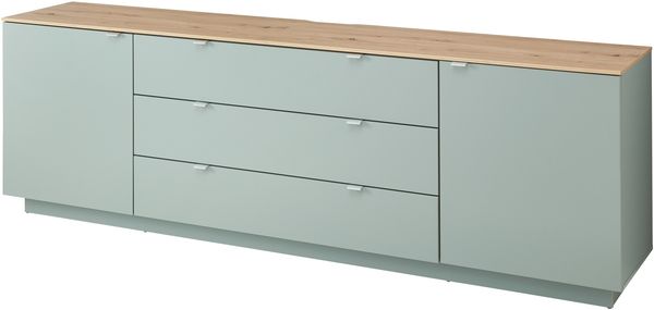 Lowboard >Core< in schilfgrün supermatt Dekor - 240x77x44 (BxHxT)