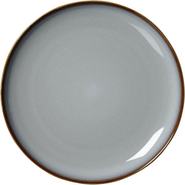 Ritzenhoff & Breker 'PORTOFINO' Kuchenteller, Steinzeug grau, Ø 20.5 cm, Unikat mit Reaktivglasur